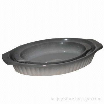 Oval Ceramic Plate with Handle, Various Colors are Available, OEM Orders are Welcome